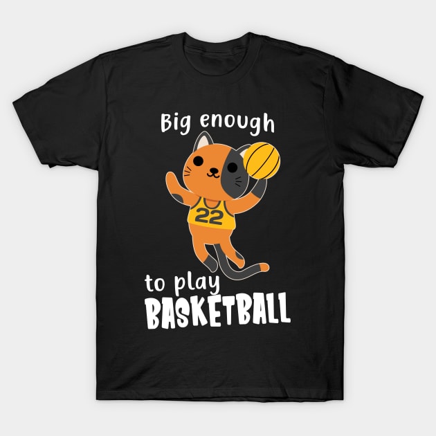 Basketball Cat Funny Kids Sport Animals T-Shirt by Foxxy Merch